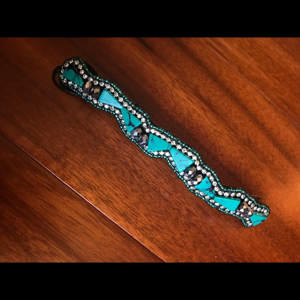 NEW Turquoise & Rhinestone Adjustable Bracelet